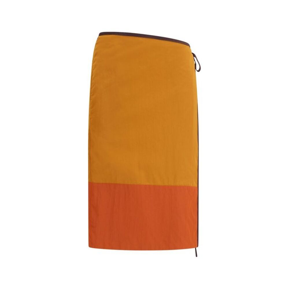 Saint Laurent Orange Nylon Midi Women's Skirt
